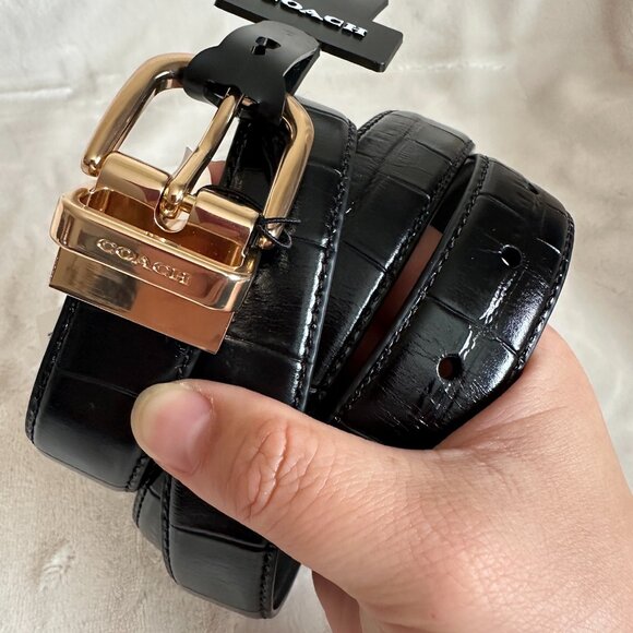 MWT! Coach Women Classic Buckle Cut To Size Reversible Belt 25MM Black CF272 main image 9